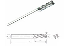 Corner Radius Type-4F End mills 35°-Long Shank